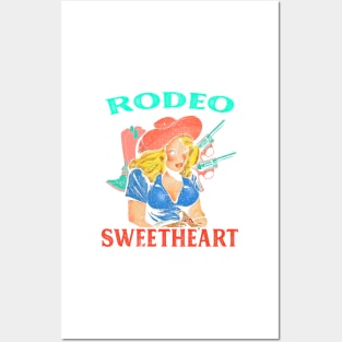 Sweetheart of the Rodeo Country Girl Western BOHO Vintage Retro Style Posters and Art